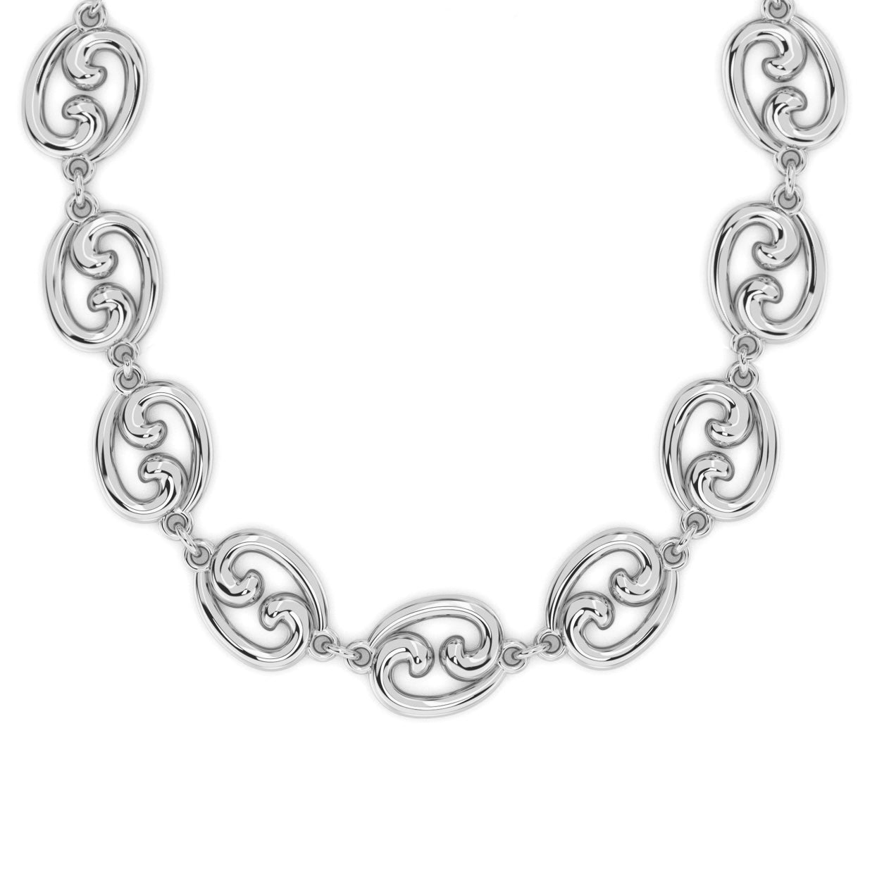 Fibonacci link necklace in silver