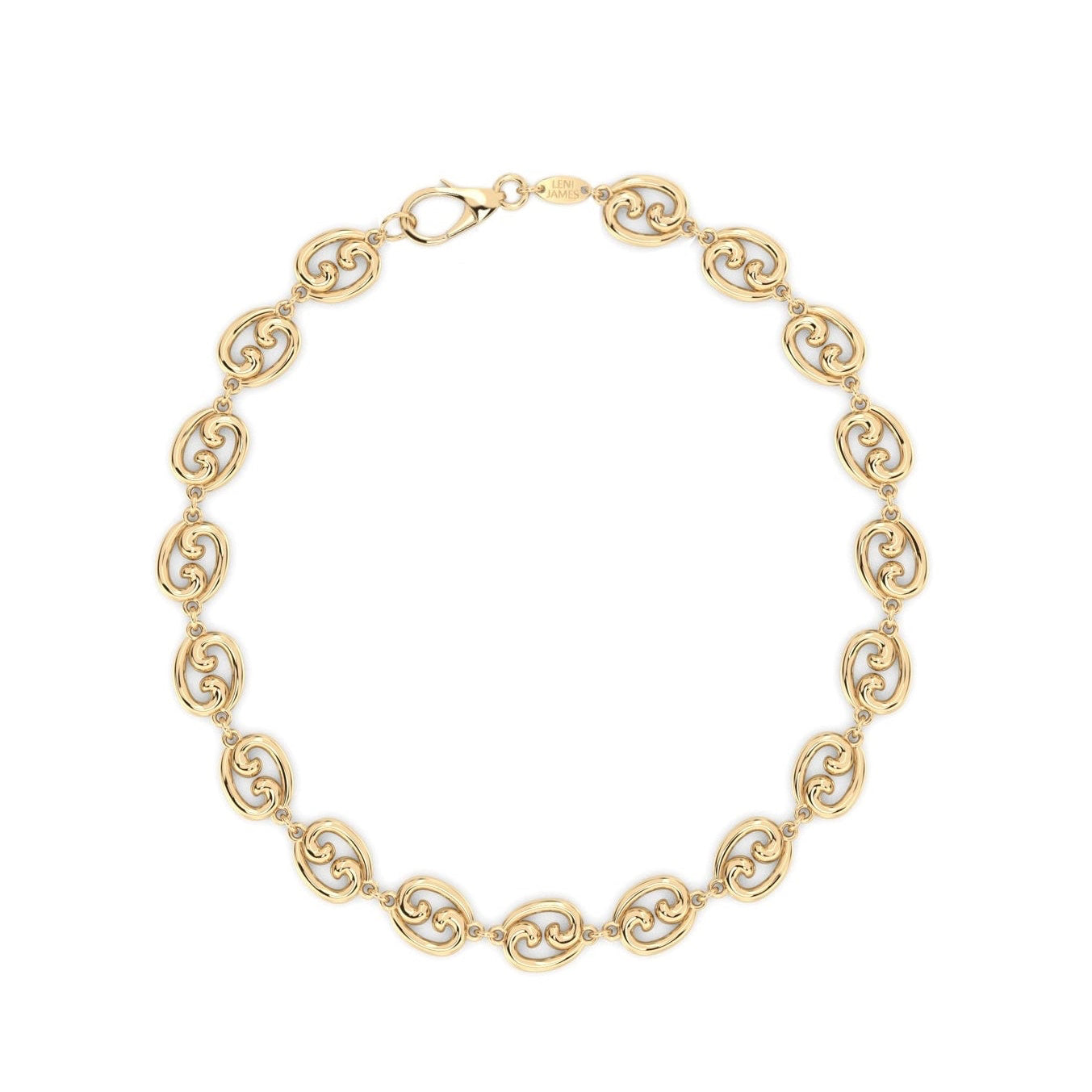 Our mini Fibonacci link bracelet in 14k yellow gold