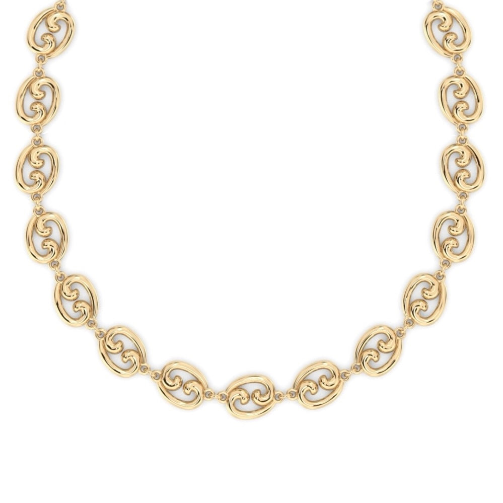Our mini Fibonacci link necklace in 14k yellow gold