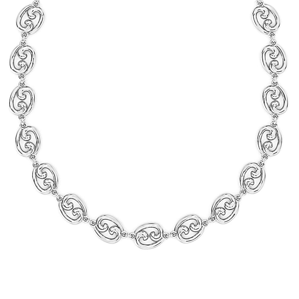 Leni James mini silver Fibonacci link necklace