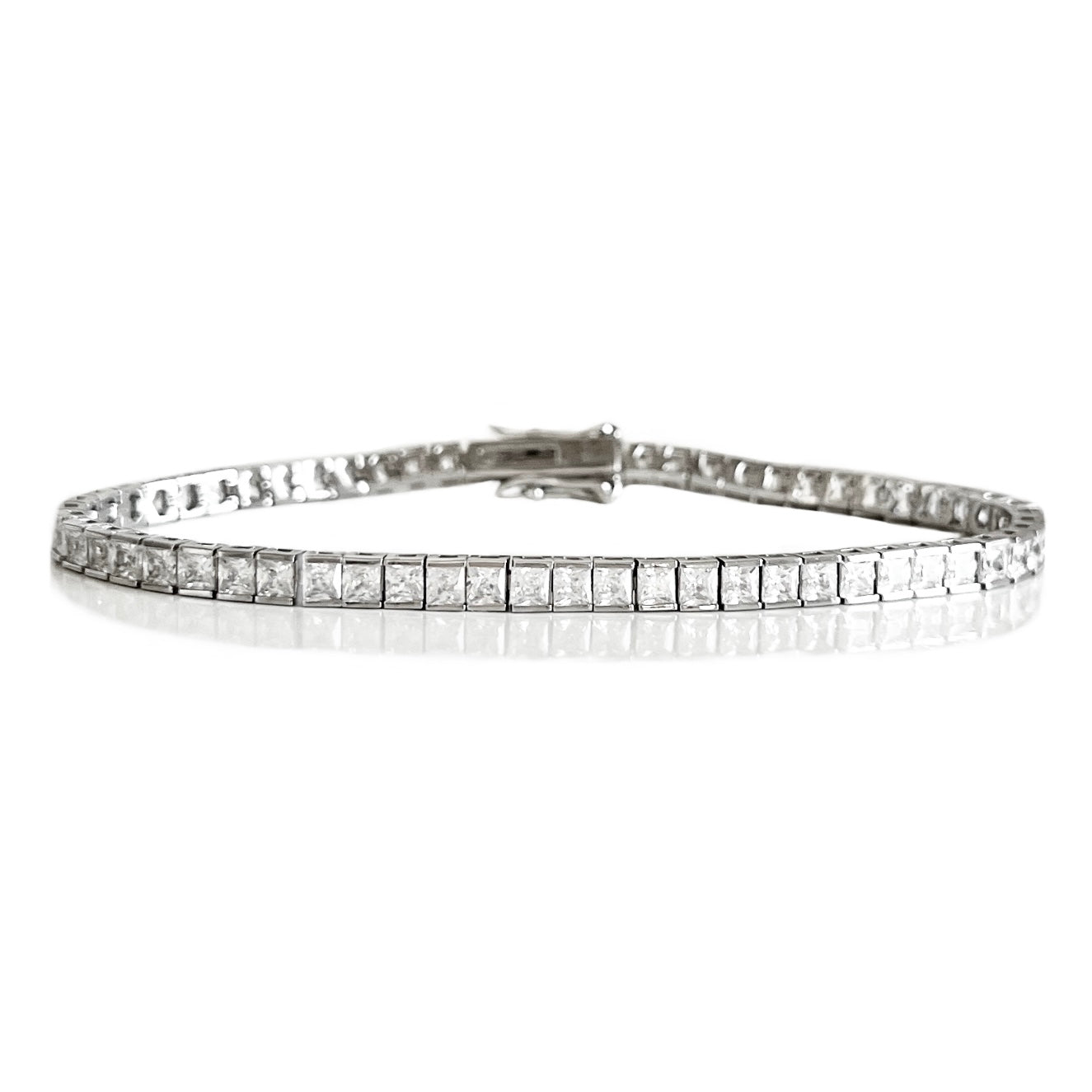 Princess cute channel set tennis bracelet in silver