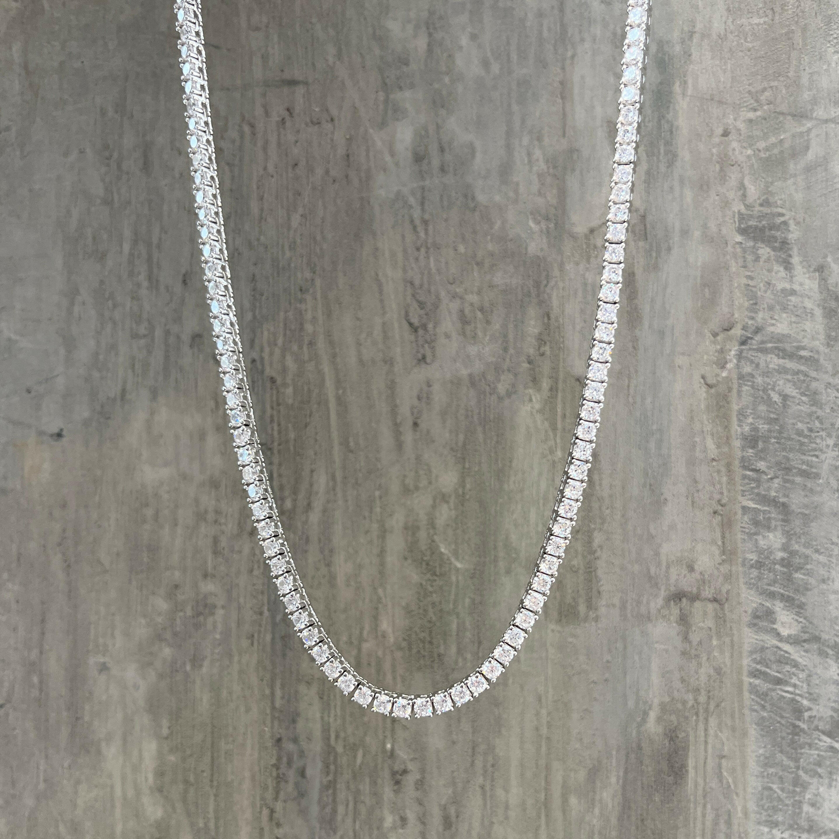 The “Kendall” Thin Tennis Necklace – LENI JAMES