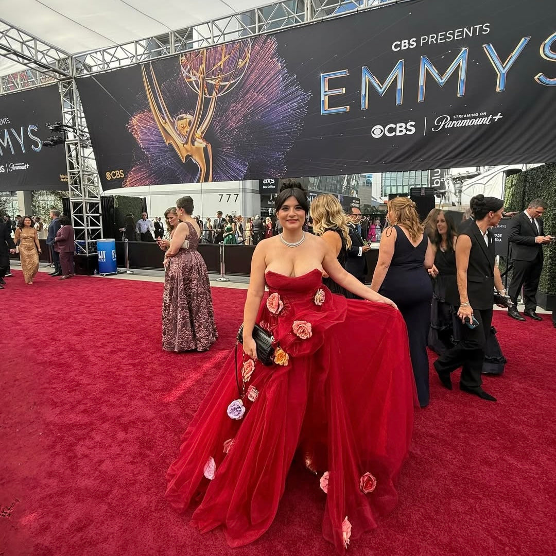 Annabelle Azade Kajbaf wears Leni James at the 2025 Emmy Awards