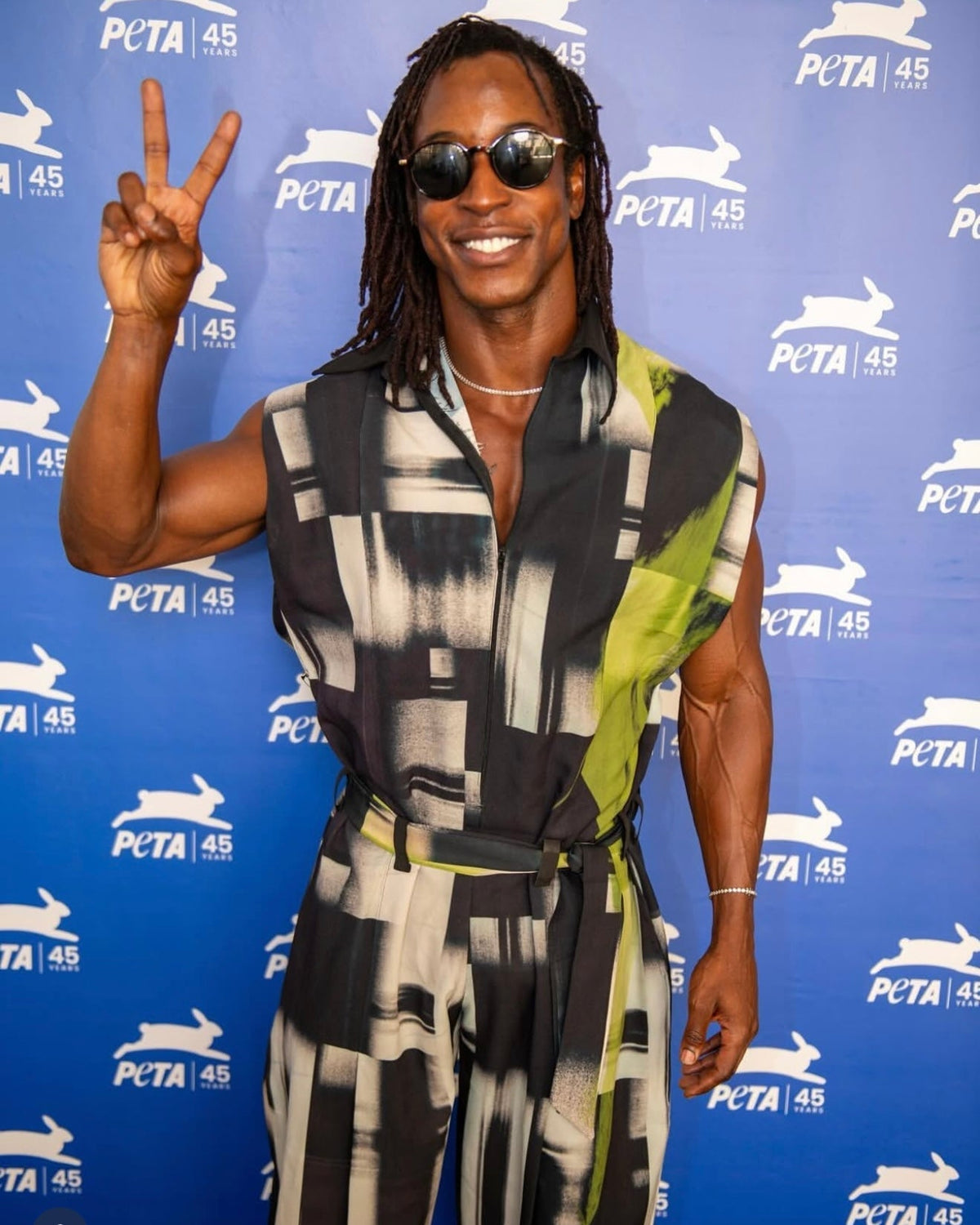 Shaka Smith wears Leni James at the PETA anniversary party in Los Angeles
