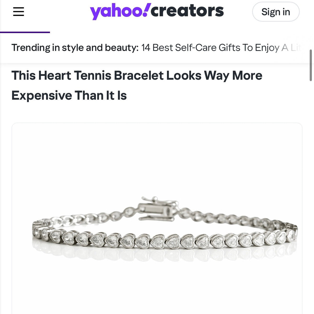 Heart bezel tennis bracelet yahoo creators