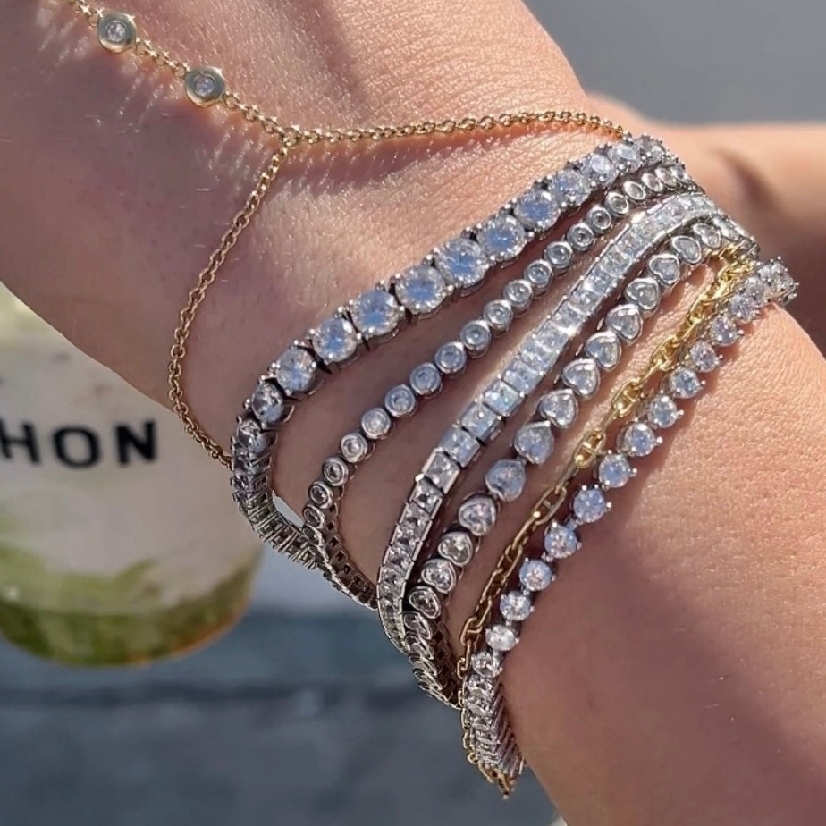 Zircon tennis bracelet stack by Leni James