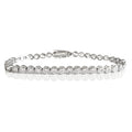 3mm round bezel tennis bracelet in silver by Leni James