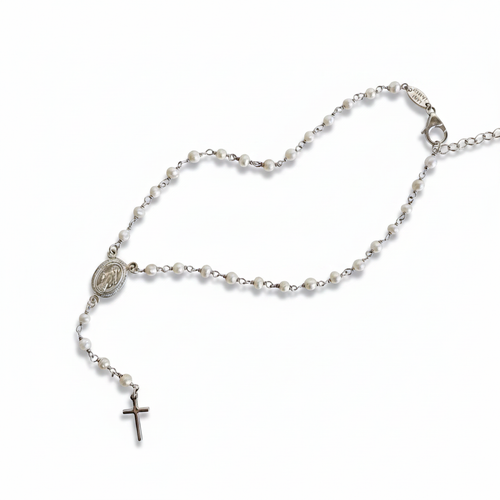 Pearl rosary anklet 