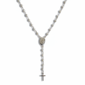 Pearl rosary necklace Virgin Mary 