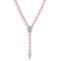 Pink chalcedony rosary necklace 