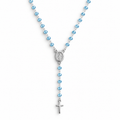 Sky blue topaz rosary necklace 