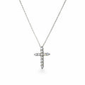 Bella moissanite cross pendant necklace silver