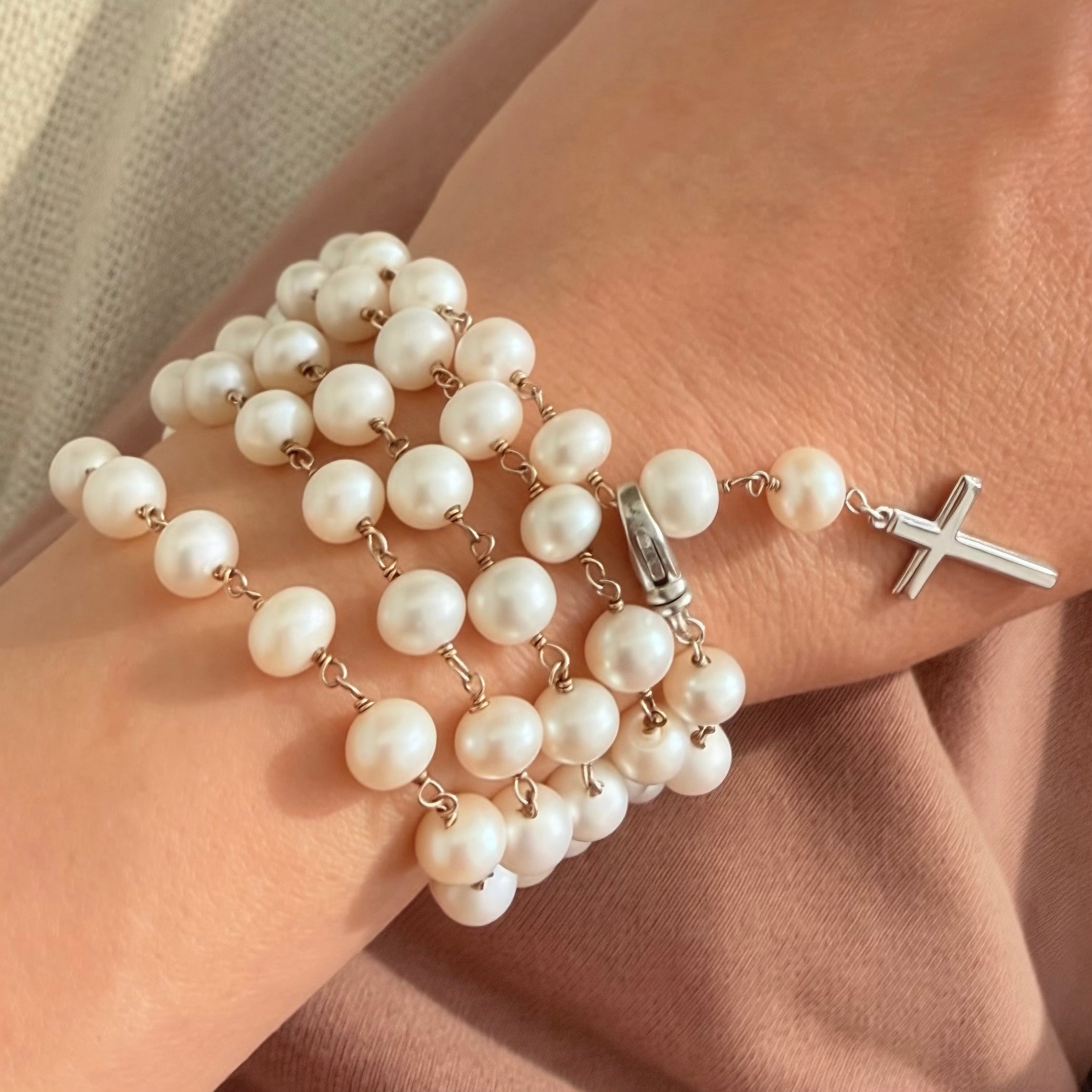 Pearl rosary bracelet 