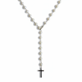 Pearl rosary necklace cross