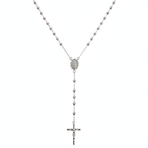 Classic rosary necklace in sterling silver