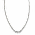 Graduated tennis necklace in silver and moissanite