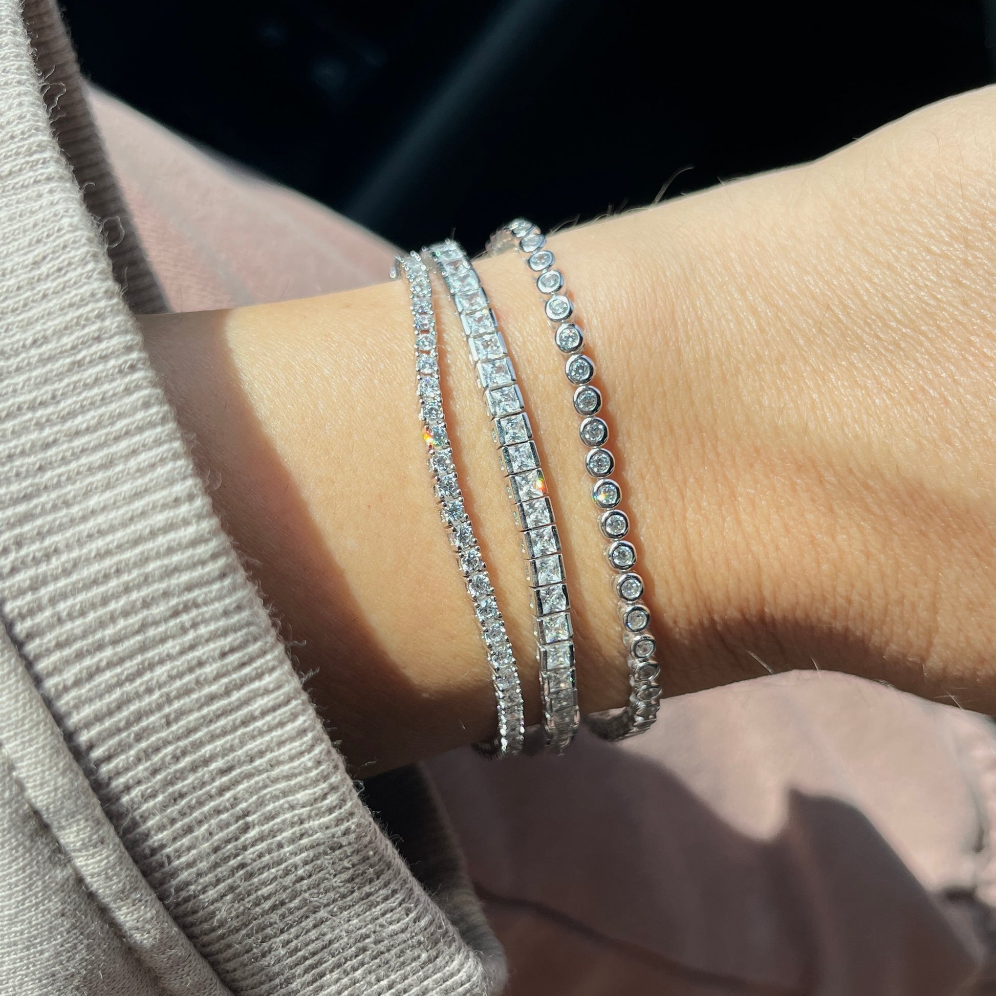 Trio set of tennis bracelets by Leni James