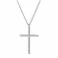 Estella cz pave cross necklace silver