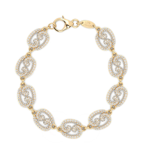 Full pave diamond Fibonacci link bracelet 