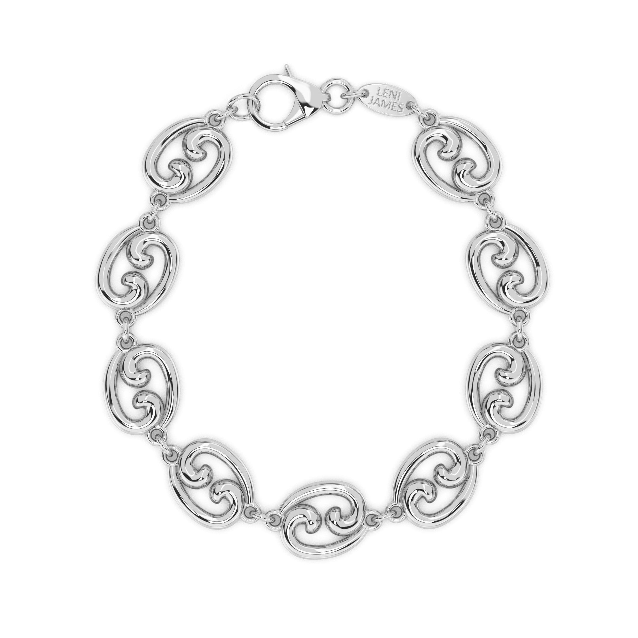 fibonacci link bracelet in silver