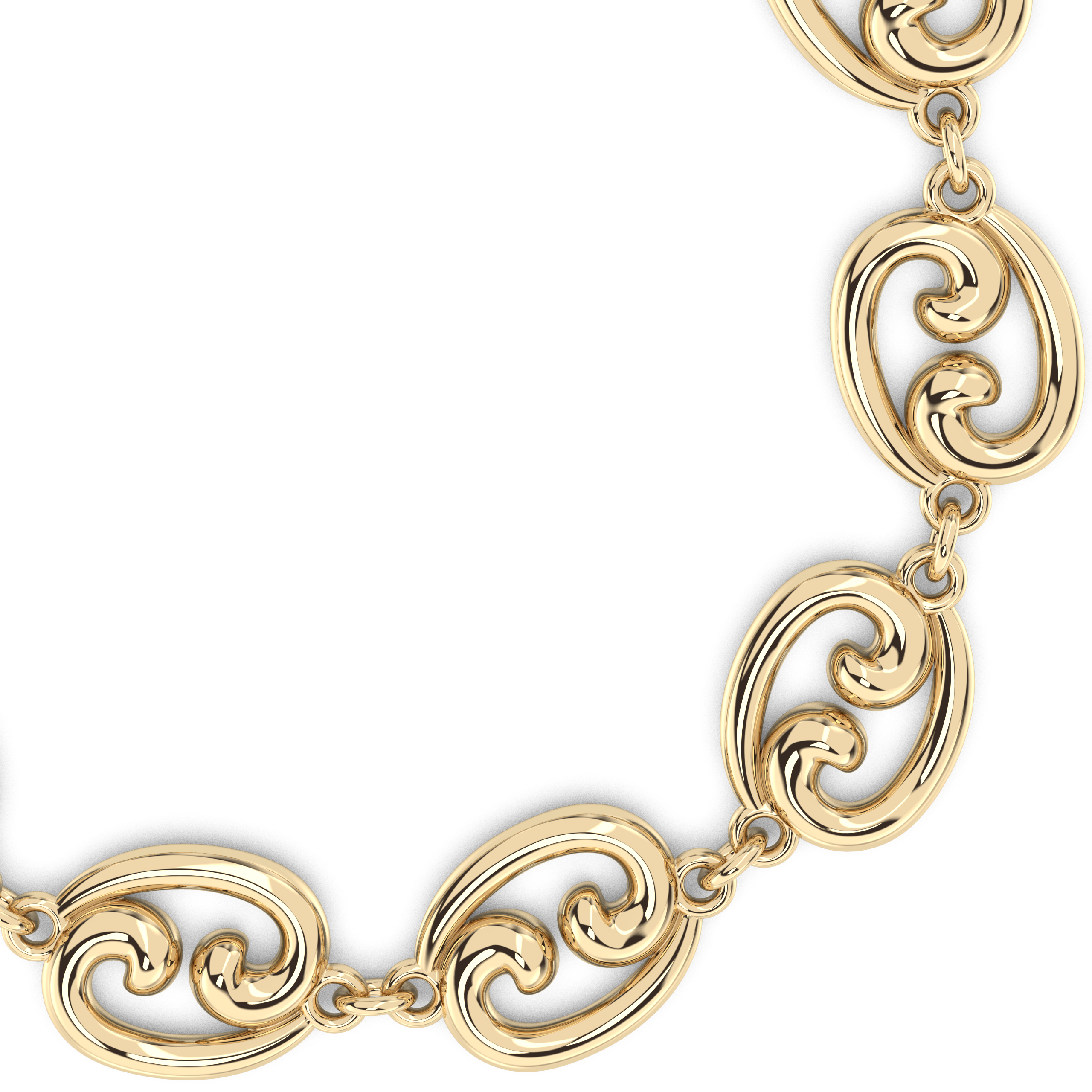Fibonacci link bracelet in gold