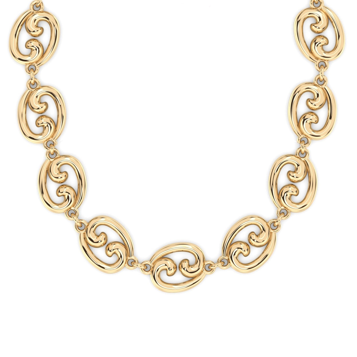 Fibonacci link necklace in gold