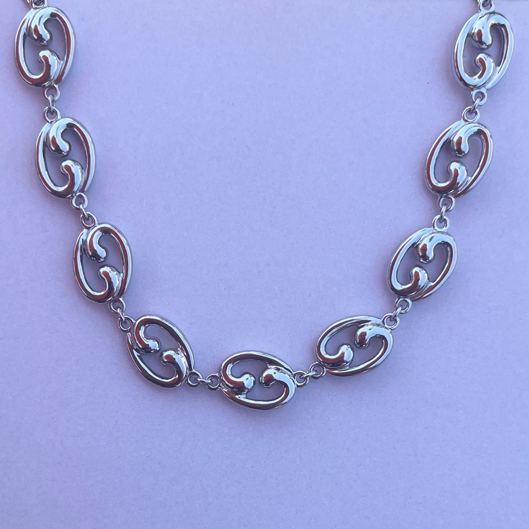 Our Fibonacci link necklace in sterling silver