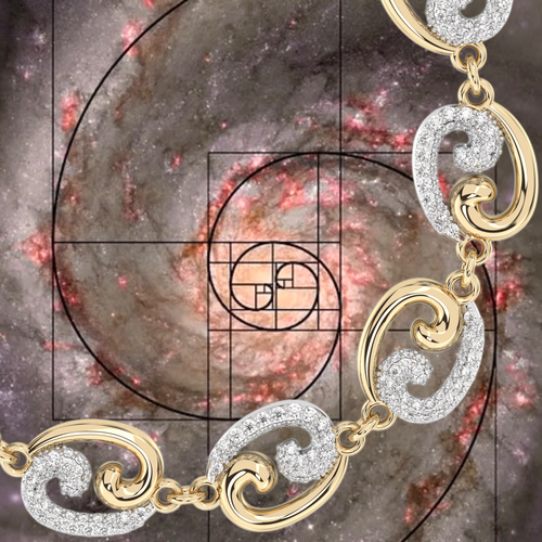 Fibonacci link  with universe illustration and spiritual meaning