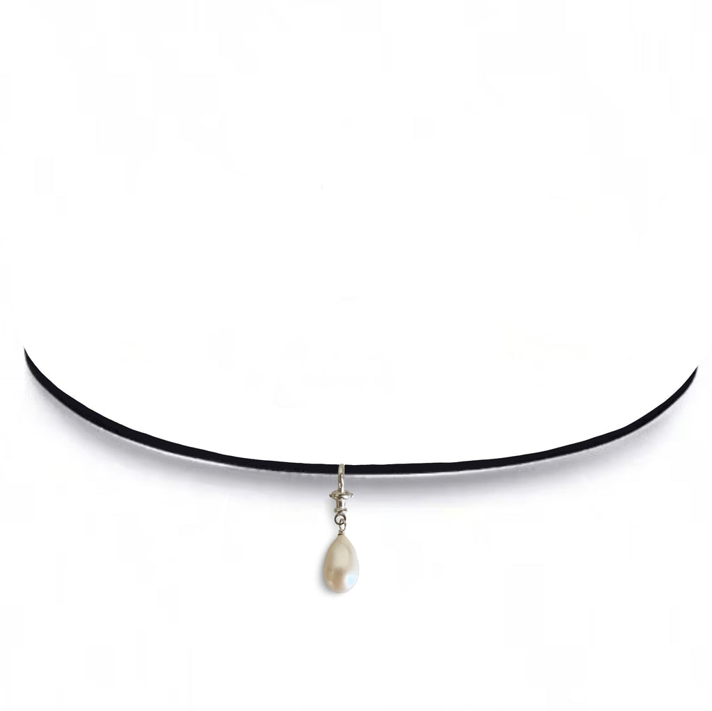 Freshwater teardrop pearl choker 