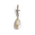 Freshwater pearl drop charm with sterling silver vintage-inspired watch clasp 