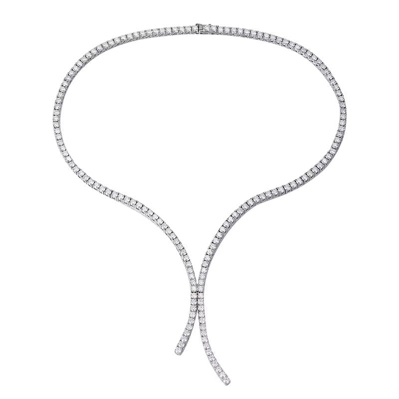 Y-shaped moissanite tennis necklace 