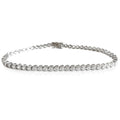 Heart bezel tennis anklet in silver
