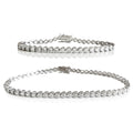 Duo set of heart bezel tennis bracelet and anklet