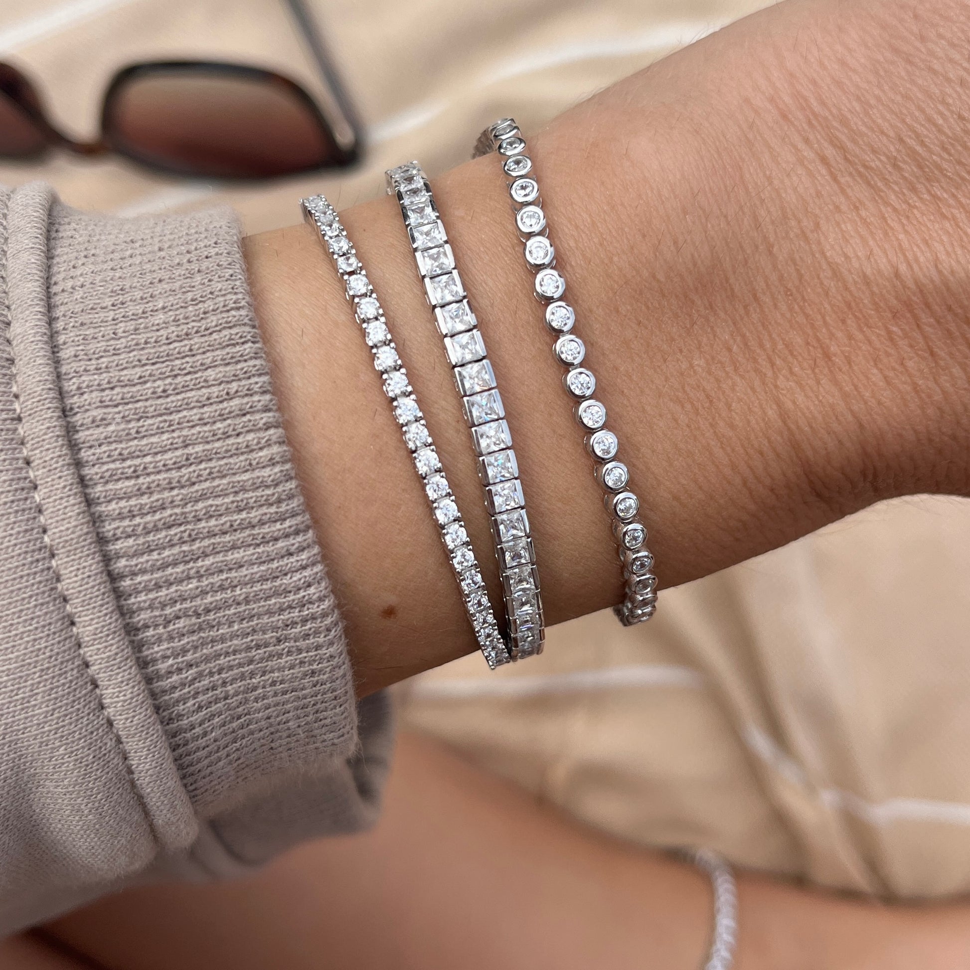 Trio set of tennis bracelets 
