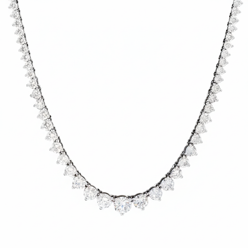 The “Liz” 3 Prong Graduated Tennis Necklace – LENI JAMES