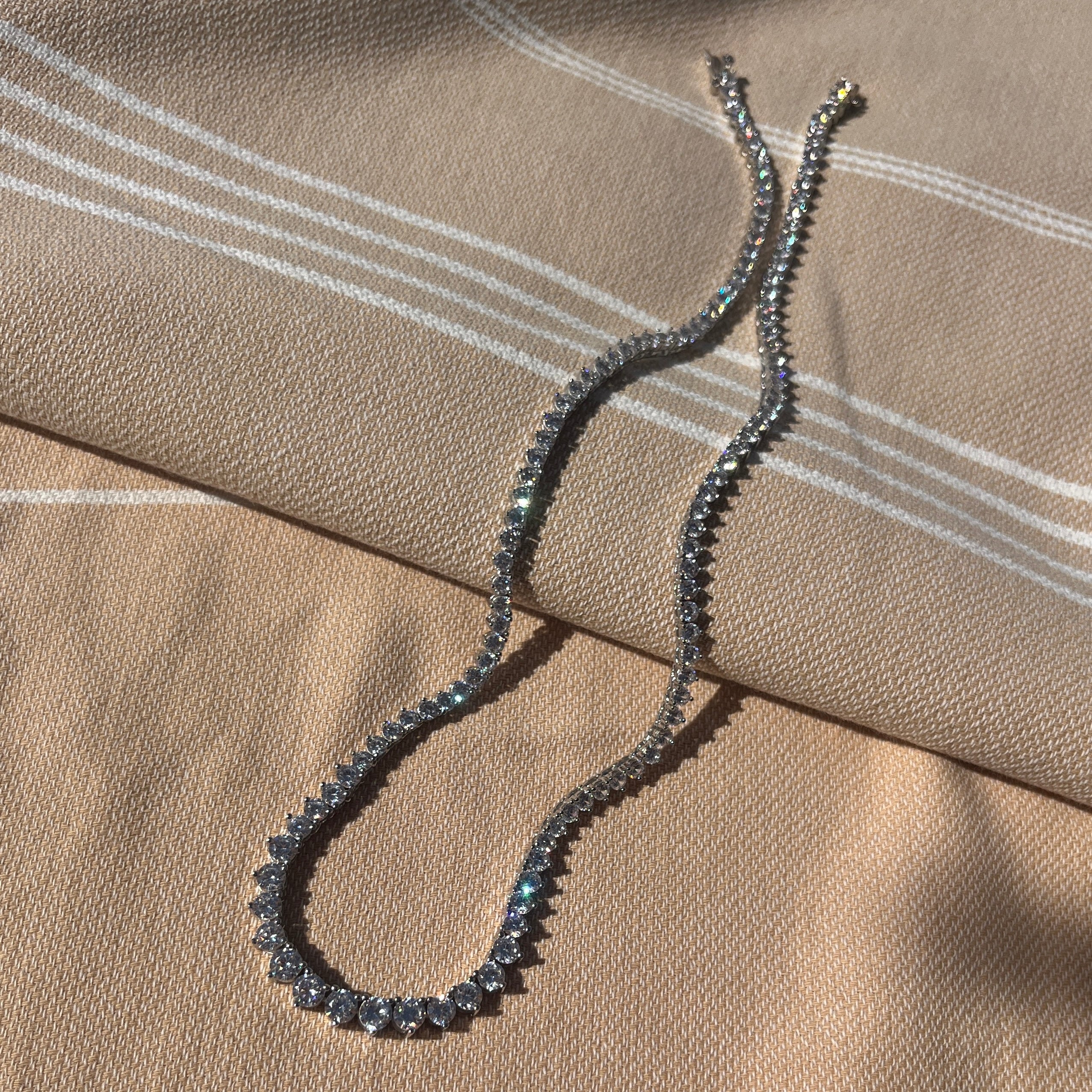 our Liz graduated tennis necklace 