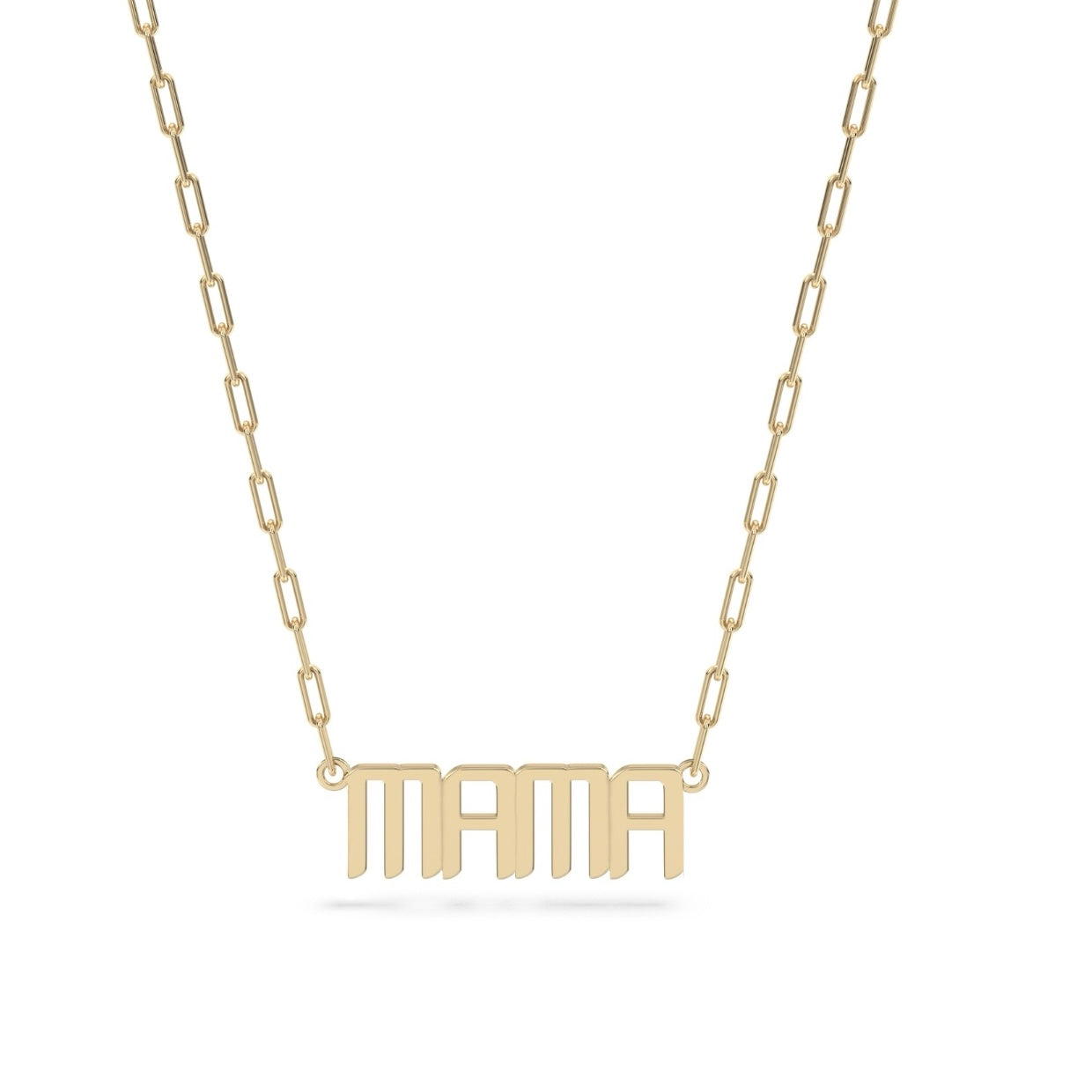 Mama nameplate necklace in 14k gold