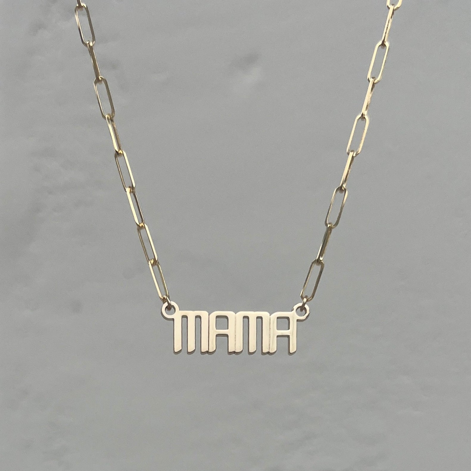 14k gold mama necklace