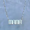 Our signature mama nameplate necklace in 14k yellow gold