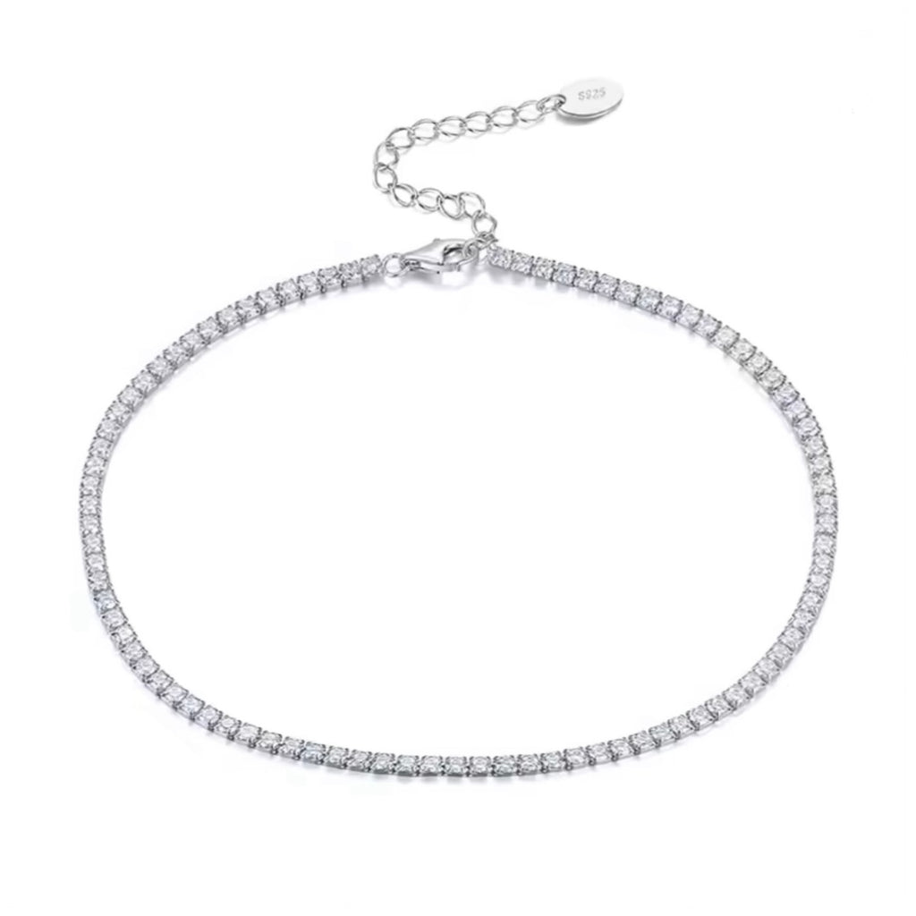 Adjustable thin tennis anklet