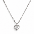 One carat heart bezel pendant necklace in sterling silver  