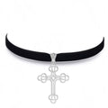 Maxi Billie cross choker in sterling silver