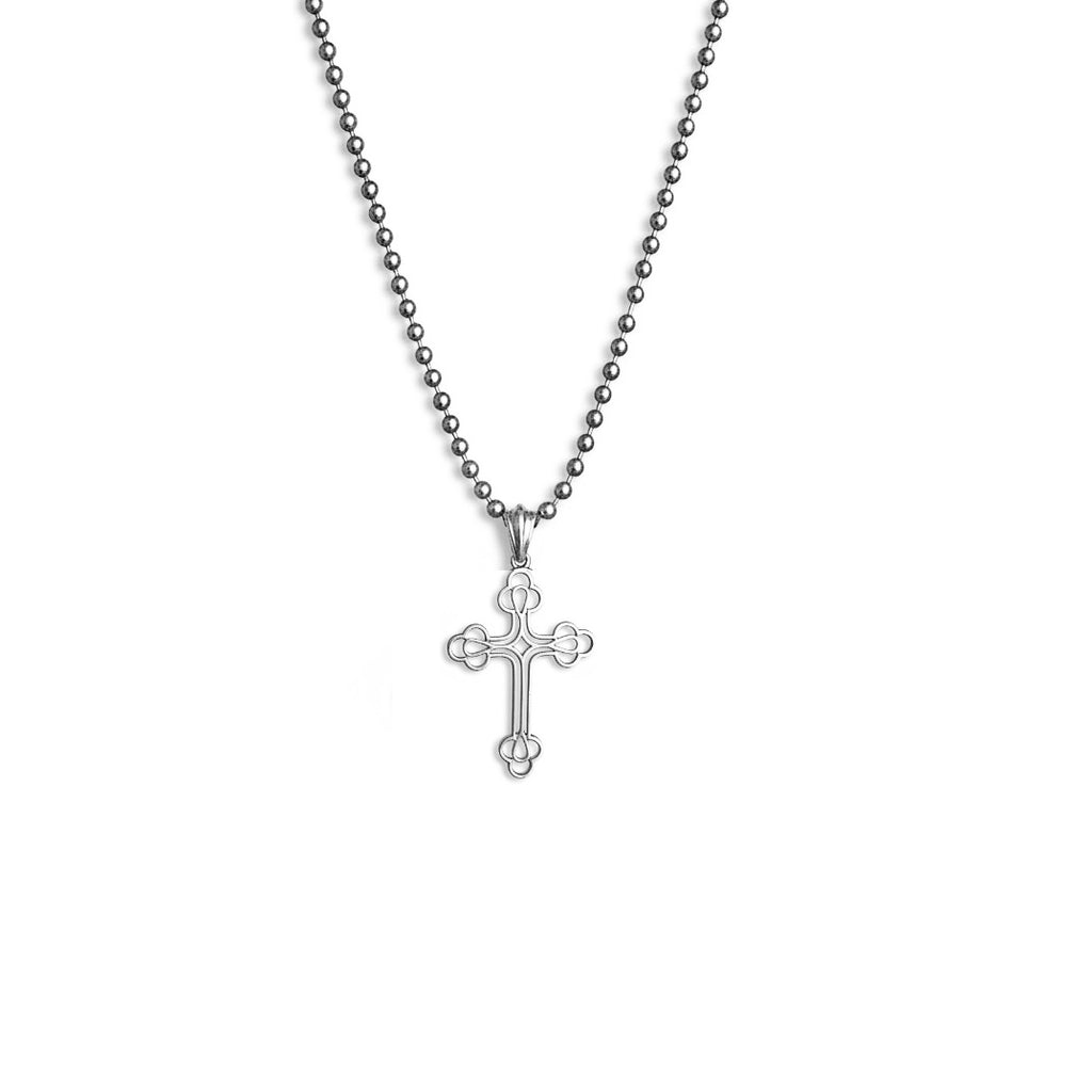 Mini Billie cross silver necklace 