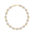 Mini Fibonacci bracelet with alternating diamond pave links by Leni James
