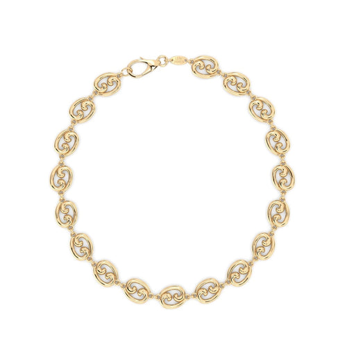 Our mini Fibonacci link bracelet in 14k yellow gold