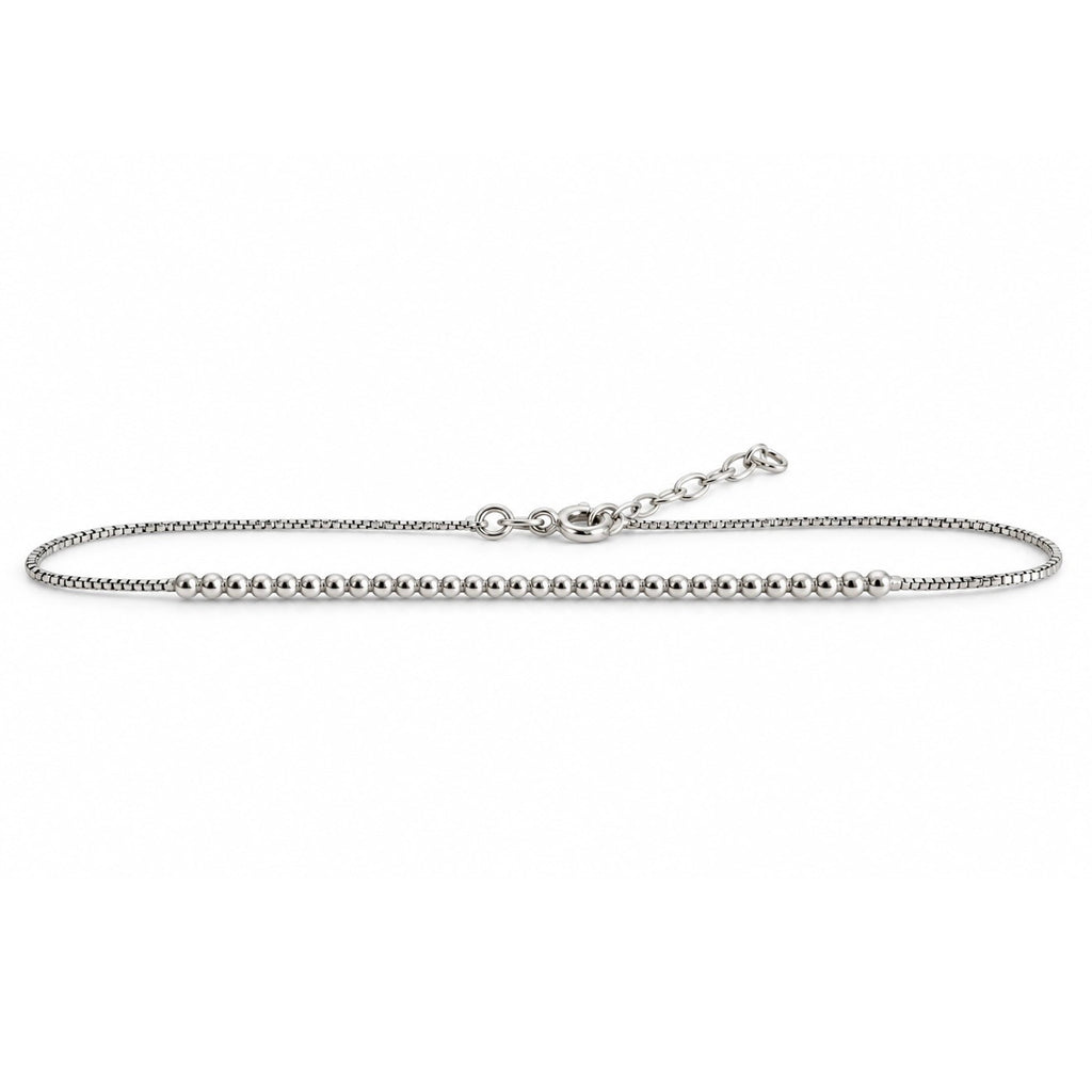 Parker sterling silver beaded anklet 