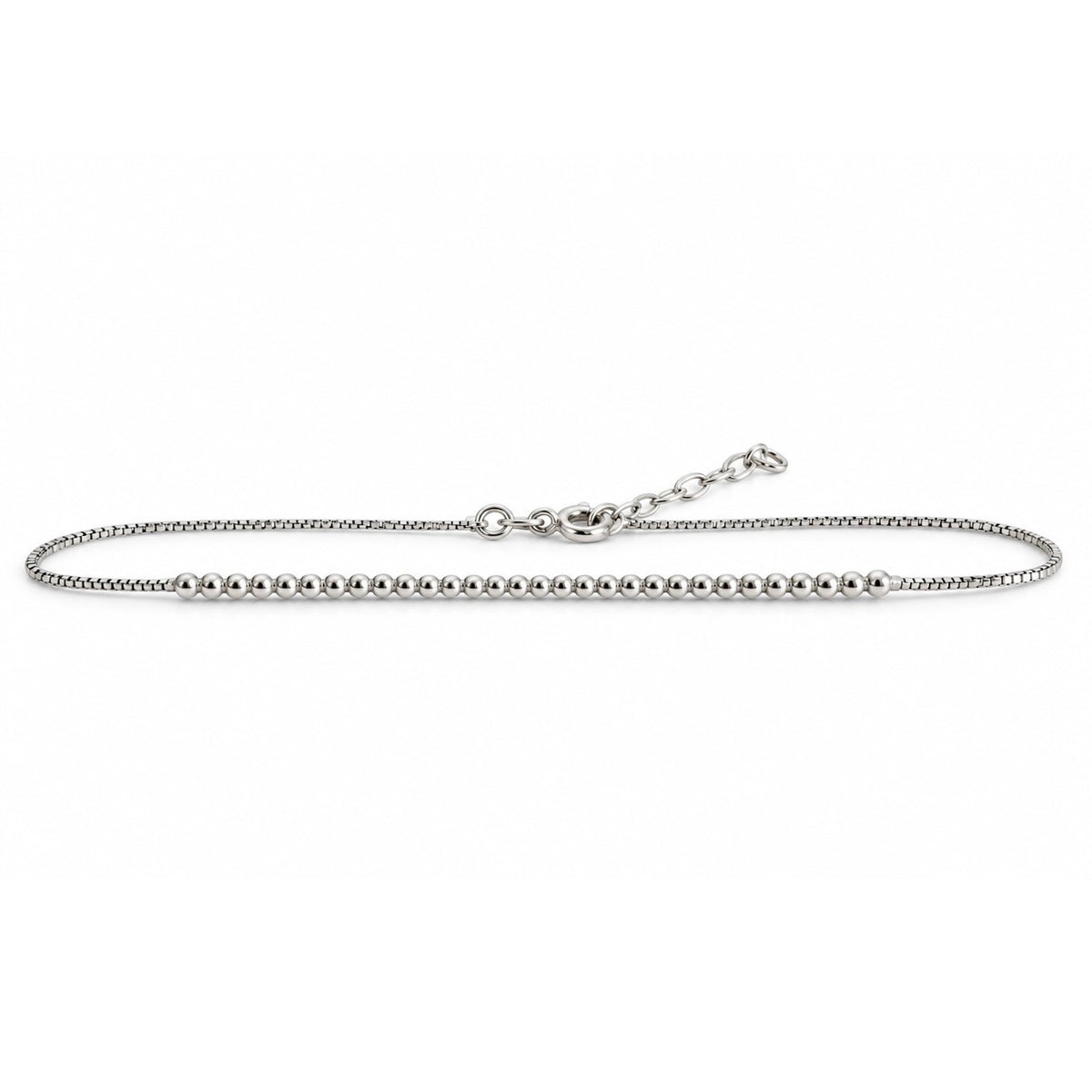 Parker sterling silver beaded anklet 
