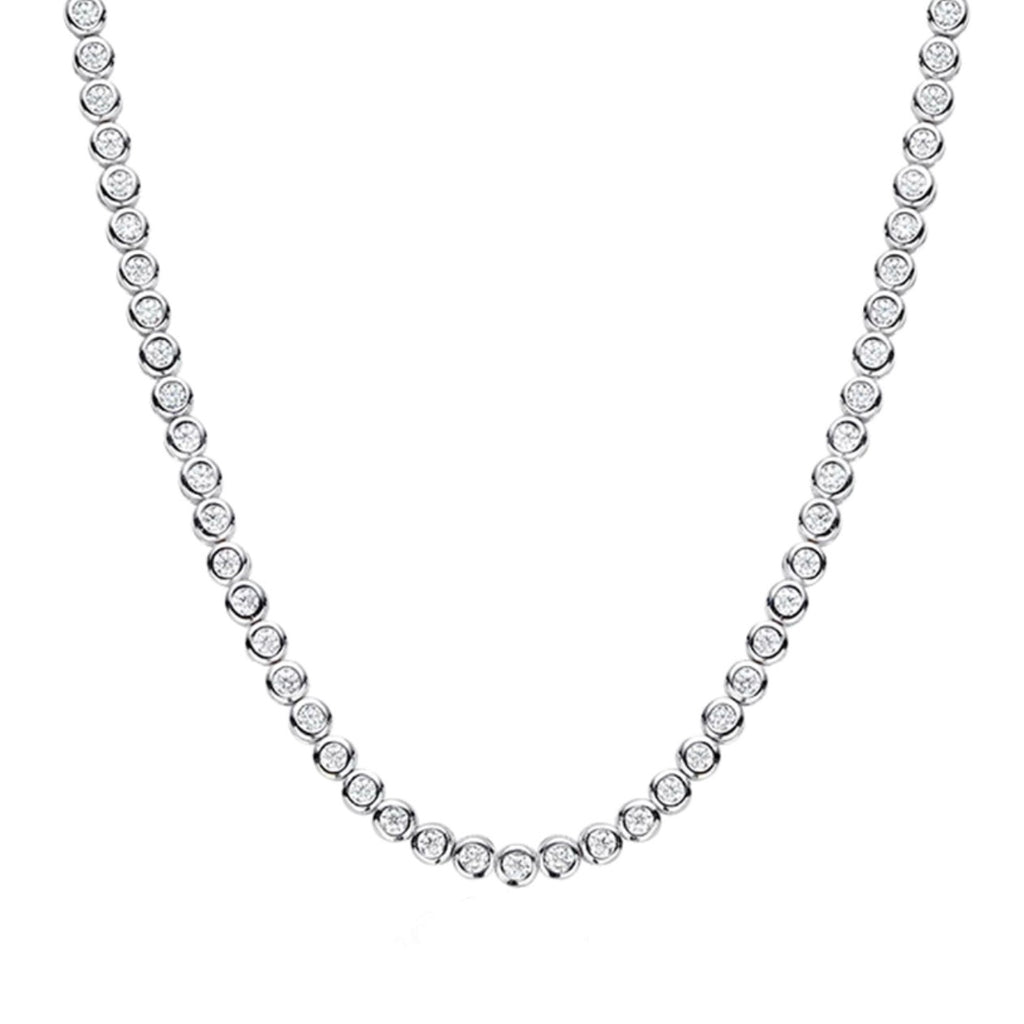 3mm round bezel tennis necklace 