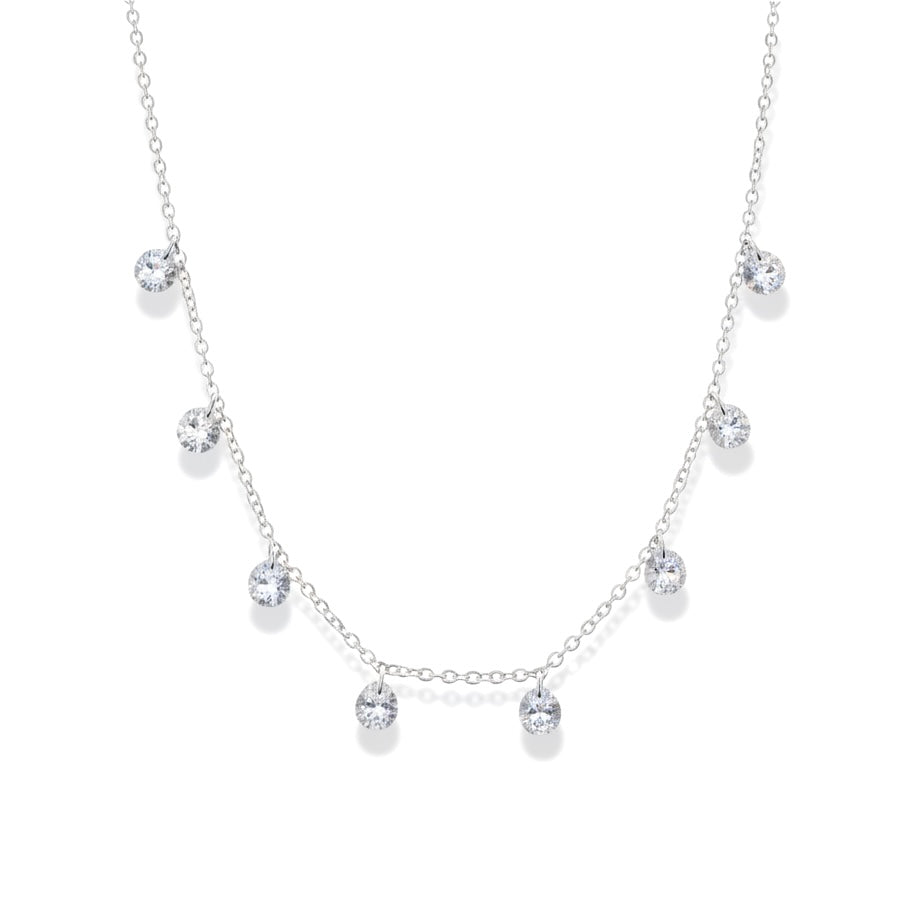 Rosalie cz shaker necklace silver