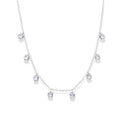 Rosalie cz shaker necklace silver